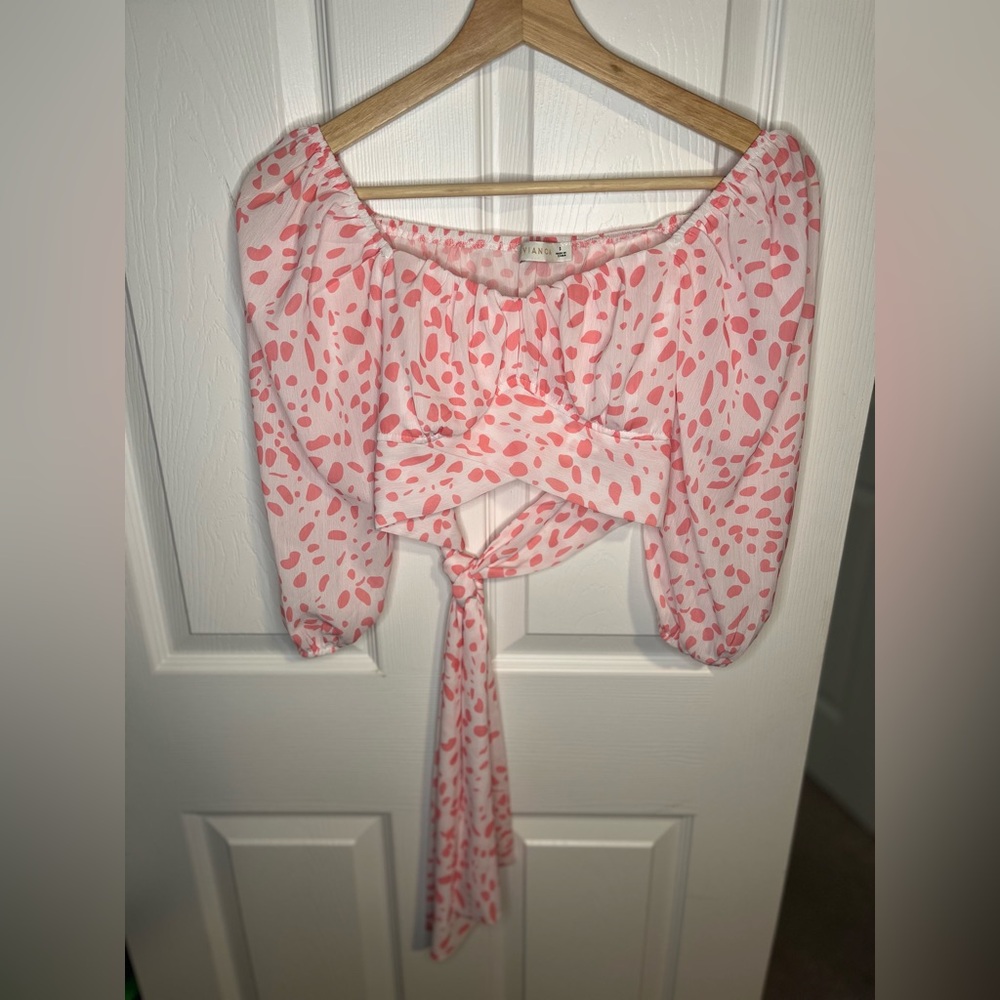 Y2K Pink Crop Top Size Small Cottagecore Fairy Festival Coquette